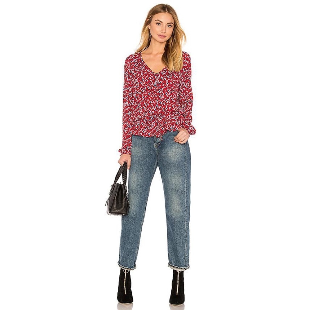 Rails X Revolve Beaux Drawstring Blouse Top In Re… - image 4